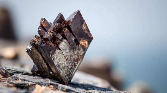 Jagged volcanic rock crystal specimen with sharp edges