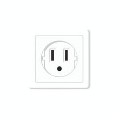 White Electrical Outlet with Shadow