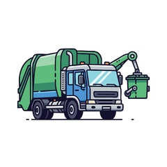 Garbage Truck Collecting Waste