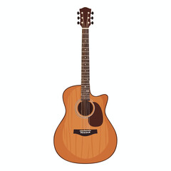 Obraz premium Light Brown Acoustic Guitar Illustration