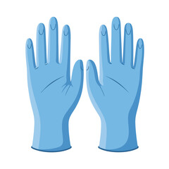 Obraz premium Blue Protective Gloves Illustration