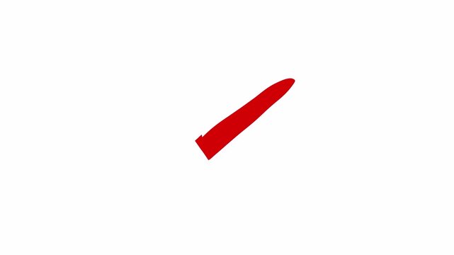 Red  checkmark scribble animation 4k in transparent background