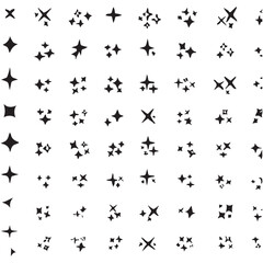 Obraz premium A diverse collection of various star shapes and symbols arranged in a grid pattern