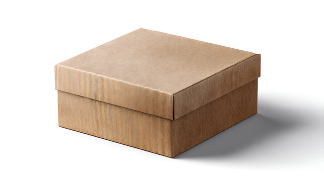 A minimalist shot of a closed cardboard box, presenting an object