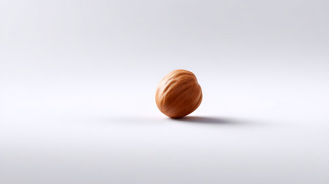A single hazelnut isolated against a backdrop