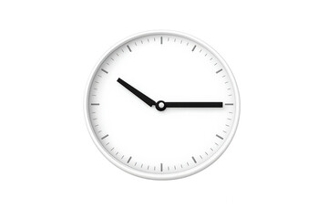 White analog clock showing a quarter past ten, time management concept with deadline and precision, transparent background