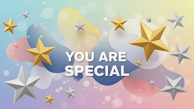 Vibrant starry background with YOU ARE SPECIAL message in bold white letters