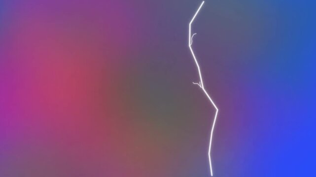 Lightning Bolt Flashing Across Colorful Background.