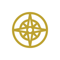 Obraz premium Elegant Gold Compass Rose Symbol for Navigation and Exploration