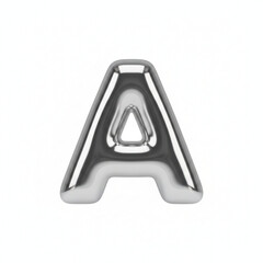 3D Metallic Letter A Typography Design