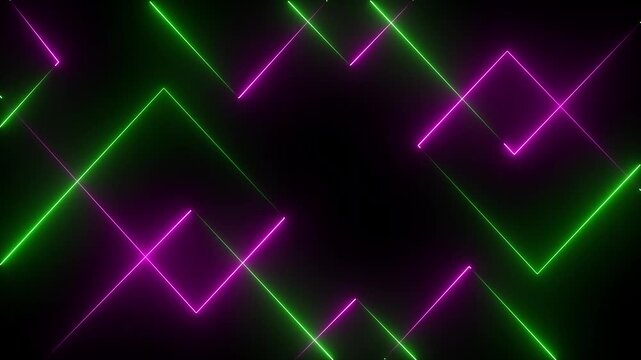abstract glowing neon lines in green and pink for music dj party vibrant abstract background featuring dynamic neon line patterns in, abstract blue and red neon light, stage, party, music background.