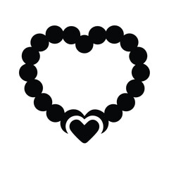 Obraz premium Beaded Bracelet With Interlocking Hearts Stencil Icon Vector Illustration