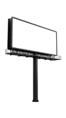 Obraz premium Blank billboard sign on a pole isolated on transparent background