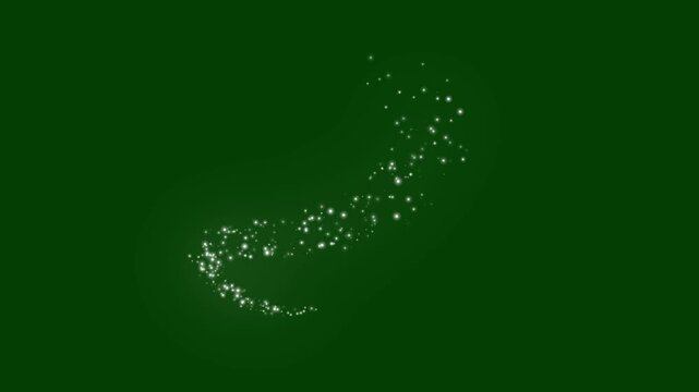 Twinkle stars line glitter sparkles, glitter star dust trail explosion, sparkling star shine animation, star sparkle vector doodles, glowing light effect on green screen background. 4k