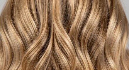 Naklejka premium A woman with long, wavy blonde hair, wearing a white top, standing in front of a white background.