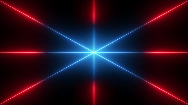 Glowing Neon Lines Intersecting in Dark Background Laser Beam Light Show Technology Concept glowing lines