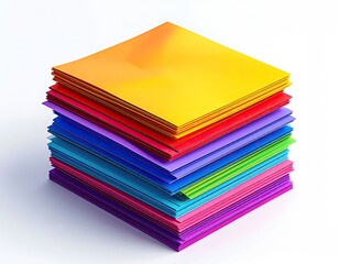 A stack of vibrant, colorful, glossy squares, arranged in a tower