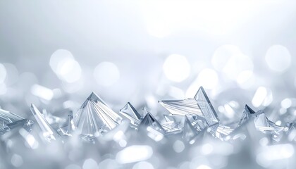 Abstract Crystal Glass Background with Bokeh Light, Luxury Minimal Ice Texture