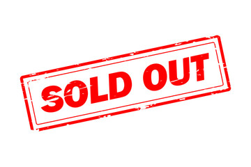 SOLD OUT - Red Rubber Stamp with text SOLD OUT 
