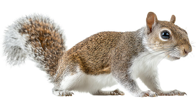 Korean squirrel animal, isolated on a white background
