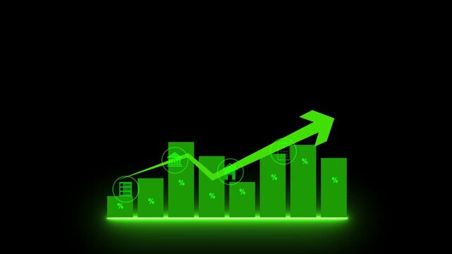Concept of finance and investment ,profit growth management ,financial graphical and statistical analysis ,Stock & currency fund management ,bank interest management. Motion graphics of business idea
