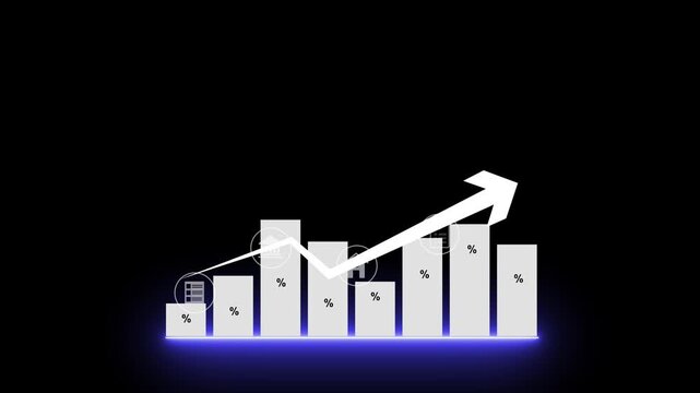 Concept of finance and investment ,profit growth management ,financial graphical and statistical analysis ,Stock & currency fund management ,bank interest management. Motion graphics of business idea