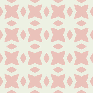 Seamless geometric floral pattern with pink and cream tones
