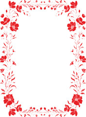 Obraz premium Vintage Botanical Border Frame Line Art Illustration
