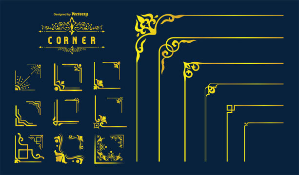 vector illustration of Gold picture frame