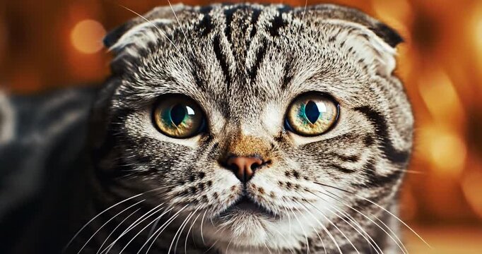 Closeup of a gray tabby cat.