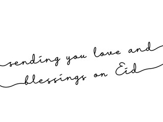 Elegant Eid Greeting Card with Handwritten Calligraphy