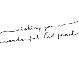 Elegant Eid Greeting Card with Handwritten Calligraphy Message