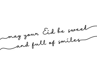Fototapeta premium Elegant Eid Greeting Card with Handwritten Calligraphy Message