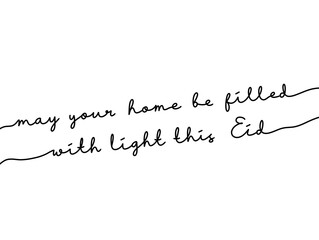 Fototapeta premium Elegant Eid Greeting Card with Handwritten Calligraphy Message