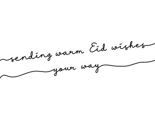 Fototapeta premium Elegant Calligraphy Eid Greeting Card with Warm Wishes