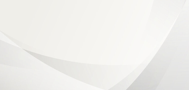 Minimalist white abstract background with soft curved light rays and smooth diagonal gradients.
