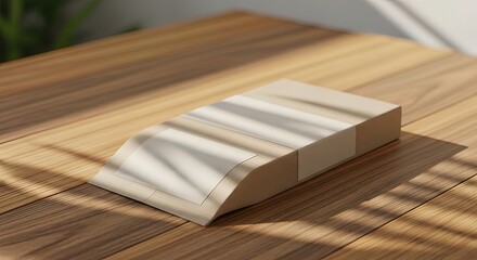 Fototapeta premium Wooden Cutting Board on Table with Shadows.