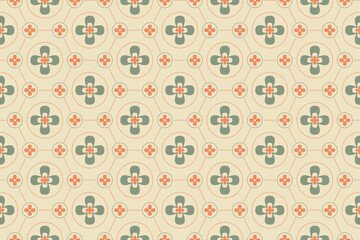 Retro Floral Geometric Pattern