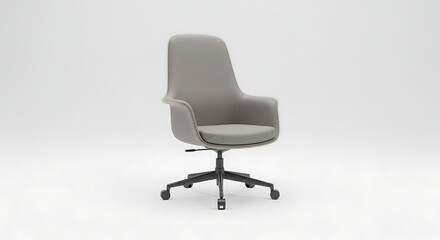 Obraz premium Modern gray office chair with fivestar base and adjustable height for contemporary workspace design