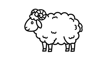 Obraz premium Cartoon Sheep Illustration