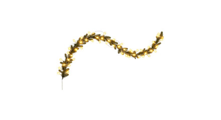 Obraz premium Golden laurel wreath isolated on transparent background with lush green leaves