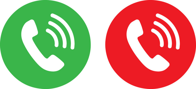 Green and red phone icons for accepted and declined calls