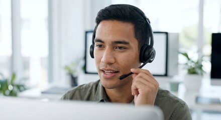 Customer Service Representative Talking on Headset