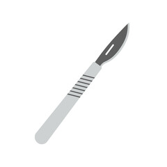 Fototapeta premium An illustration of a gray utility knife with a pointed blade and handle on a white background.