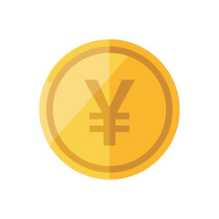 Obraz premium The image depicts a gold coin with a yen symbol on it.