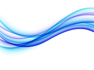 Smooth gradient wavy lines in violet and cyan with transparency
