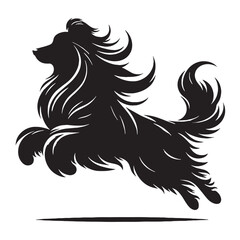 Naklejka premium Catalan Sheepdog Loyal Herding Companion – Intelligent, Agile, Protective Farm Dog Breed with Shaggy Coat, Strong Instincts, Family Friendly Nature, Active Lifestyle Partner and Versatile Work.