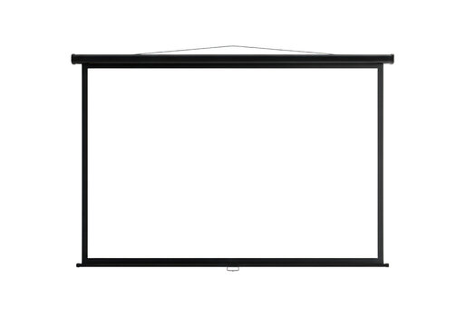 Black projector screen with a sleek frame ideal for presentations on transparent background