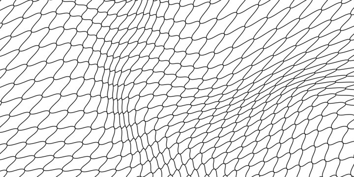 Net texture pattern on white background. Net texture pattern for backdrop and wallpaper. Realistic net pattern with black squares. Geometric background, vector illustration