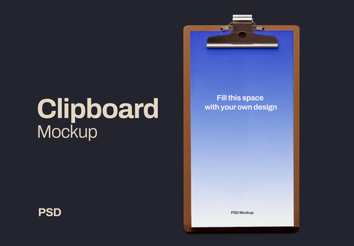 Clipboard Mockup Design Template PSD